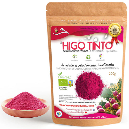HIGO TINTO de Tuno Canarias en polvo 200 Gr Rico en Fibras, Vitaminas y Minerales